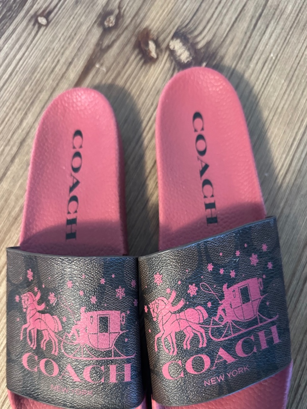 Coach pink slides, size 7, EUC